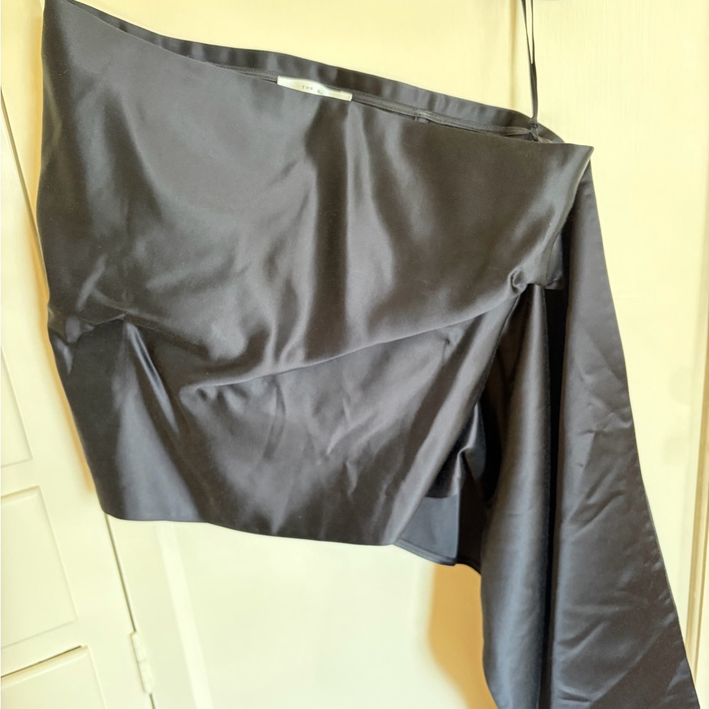 The Row Black Nana Strapless Draped Satin Top size 2 - Picture 5 of 7